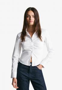 Блуза Bershka Button-down blouse, White