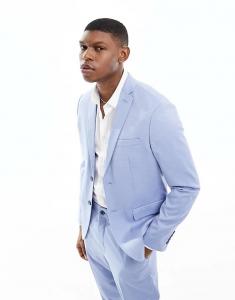 Selected приталенный пиджак синего цвета