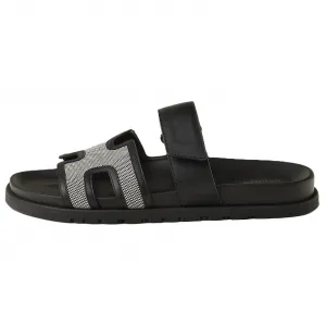 HERMES Шлёпанцы Chypre Slide мужские чёрные