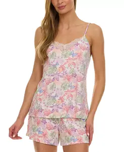 Женский комплект пижамы Stacy из 4 предметов: топ и шорты Flora by Flora Nikrooz, слоновая кость/кремовый