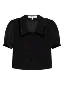 Блузка с бархатной отделкой Frame, черный