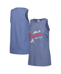 Женская темно-синяя майка Atlanta Braves Gauze High Neck Soft As A Grape