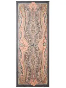 Шелковый платок с принтом пейсли Etro, коричневый