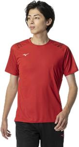 Мужская футболка с коротким рукавом Mizuno 32MAB024, быстросохнущая, впитывает пот, быстро сохнет, красный