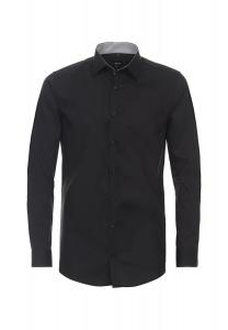 Мужская деловая рубашка однотонного кроя Venti, черный