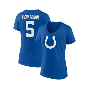 Женская фирменная футболка Anthony Richardson Royal Indianapolis Colts Icon с именем и номером и v-образным вырезом Fanatics