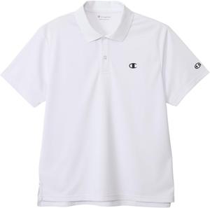 Мужская спортивная рубашка-поло Champion Basic, C3-BS311, защита от УФ-излучения, 100% полиэстер, антибактериальные свойства, защита от запаха, быстросохнущая, с одним логотипом, белый