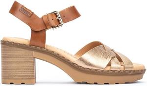 Кожаные сандалии на каблуке PIKOLINOS Canarias для женщин, шампань