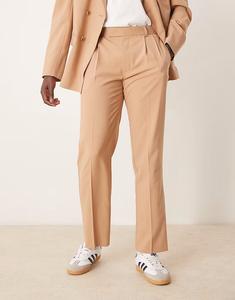 Прямые брюки ASOS DESIGN цвета верблюжьей шерсти