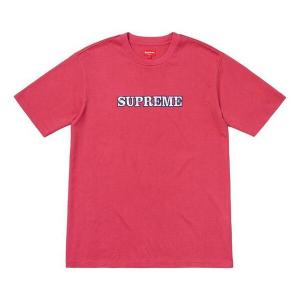 Футболка fw18 floral logo tee dusty red logo tee Supreme, красный