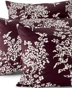 Наволочка для подушки из египетского хлопка класса люкс с плотностью 700 нитей, не требует глажки Lands' End, Lush burgundy ikat floral, King