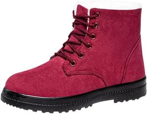 Женские модные и теплые ботильоны с мягкой подошвой и удобной хлопковой подкладкой - подходят для осенних и зимних ансамблей HoaloX, Red