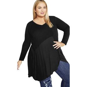 Женский топ с вафельной вставкой Plus Size Avenue, Black