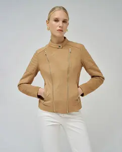 Женская замшевая куртка с воротником Мао Salsa Jeans, коричневый