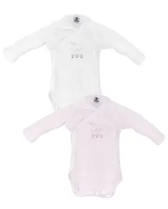 Упаковка из 2 детских боди с длинными рукавами из 100% хлопка Cambrass, розовый