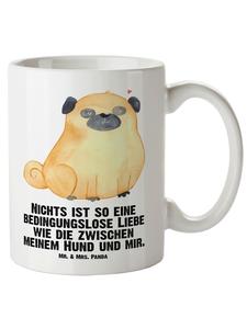 Кружка XL с изображением мопса и надписью белого цвета Mr. & Mrs. Panda