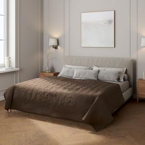 Покрывало с полосатой стежкой Dekoria, коричневый