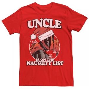 Мужская футболка с рисунком Marvel Deadpool Uncle On The Naughty List
