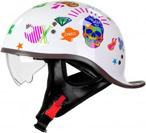 Шлем мотоциклетный HBXNMOC классический, белый