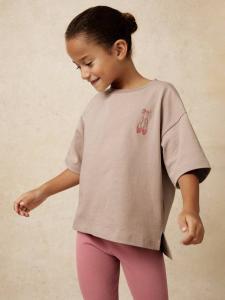 Детская футболка с коротким рукавом из хлопка с вышивкой Reiss, Pink