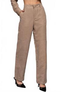 Active Basic Замшевые прямые брюки бежевого цвета
