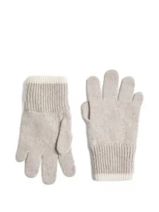 Кашемировые перчатки с ребристыми манжетами Brunello Cucinelli Kids, серый