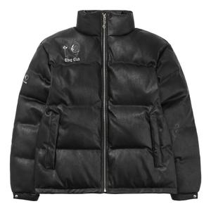 Кожаная пуховая куртка Thug Club (утиный пух) 'Черный'