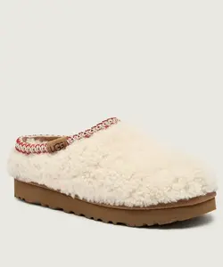 Кожаные сандалии Tasman Maxi Curly Mules Ugg, бежевый
