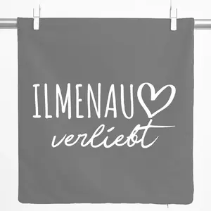 Декоративная наволочка Huuraa Ilmenau in love gift, 40x40 см, серо-стальной хлопок, украшение Ilmenau Hellweg Druckerei