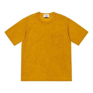 Футболка ss19 x stone island pocket tee crossover short sleeve yellow Supreme, желтый