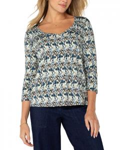 Трикотажная футболка с длинным рукавом и сборками Liverpool Los Angeles, синий