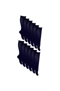 12 пар длинных дышащих хлопковых школьных носков до колена Sock Snob, синий