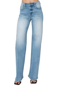 Haven High Rise Прямые джинсы в светлом дениме RISEN, Light Wash Denim