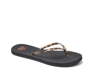 Сандалии Reef Bliss Nights Flip Flop, Black/Animal Print