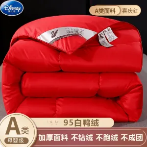 Disney Пуховое одеяло 150х200 см, 95% белый утиный пух, вес 2 кг, цвет Festive Red, A+ качество