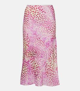 Юбка миди с принтом Dries Van Noten, фуксия