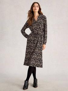 Платье Tina Spot из джерси White Stuff, Black/Multi