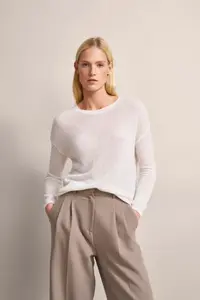 Свитер bugatti с круглым вырезом из смесовой шерсти альпаки, цвет Ecru