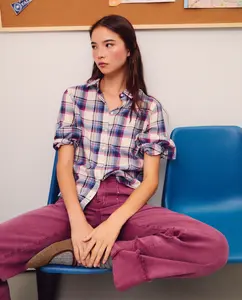 Женская рубашка из фланели в клетку с длинными рукавами Green Coast, синий