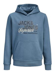 JACK & JONES Junior Толстовка с капюшоном JJELOGO SWEAT HOOD JNR в цвете «синий мираж»