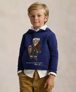 Мальчики 2-7 лет толстовка с капюшоном Polo Bear из флиса Polo Ralph Lauren, синий