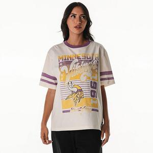 Женская футболка Minnesota Vikings oversize кремового цвета The Wild Collective