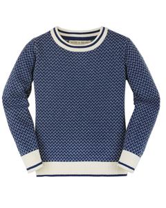 Текстурированный свитер в елочку Hope & Henry, синий