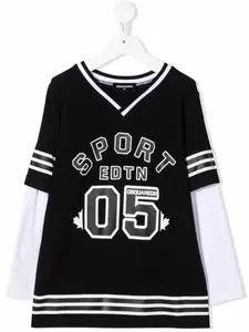 Многослойная футболка с логотипом Dsquared2 Kids, черный