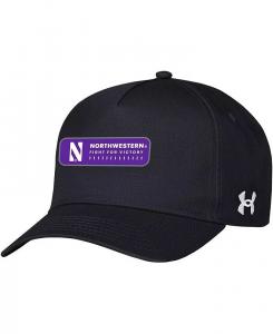 Мужская черная кепка с регулируемой боковой линией Northwestern Wildcats 2023 Under Armour, черный