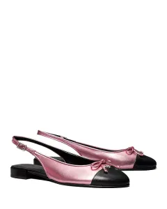 Женские балетки с закрытым носком и открытой пяткой Tory Burch, розовый