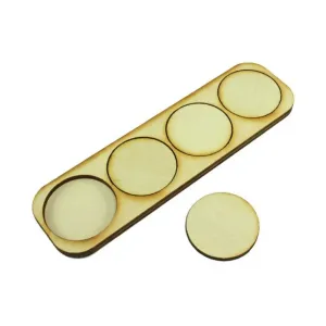 Поднос для схваток — 4 фигурки, круглые подставки диаметром 32 мм., Miniature Movement Trays - Skirmish (Litko Aerosystems)