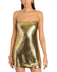 Лавандовое платье, расшитое пайетками Retrofete, золотой