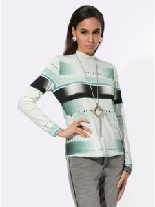 Рубашка с воротником-стойкой, с принтом шалфея и черного цвета creation L