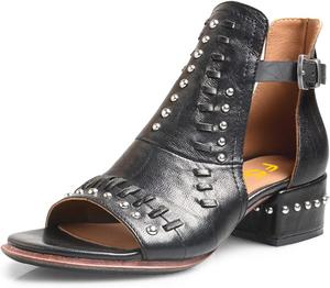 Женские ботильоны FSJ с открытым носком, вырезом и пряжкой, удобные, скуластый каблук, низкие сандалии-блок, размеры 4-15 US, Black-Scar